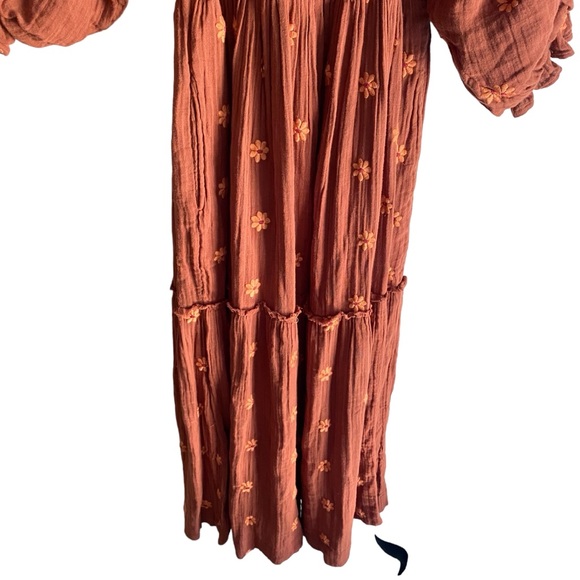 Free People Dahlia Embroidered Maxi Dress in Ginger Snap Combo - Picture 10 of 15